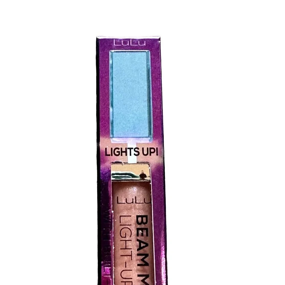 LuLu Light-Up‎ Lip Gloss with Built in Mirror Beam Me Up Nude Glitter Shade